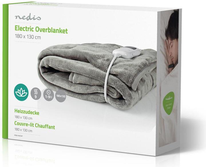 Actual product image Nedis Electric Duvet Cover 1 person 180 x 130 cm 9 heat settings washable overheatun (180 x 130 cm)
