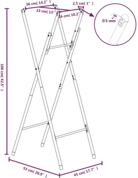 Actual product image VidaXL Tischbein (45 x 55 x 112 cm)