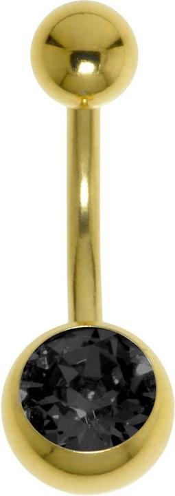 Produktbild Bijouteria Bauchpiercing (Chirurgenstahl 316L, PVD Beschichtung (goldfarbig), Premium Kristall)