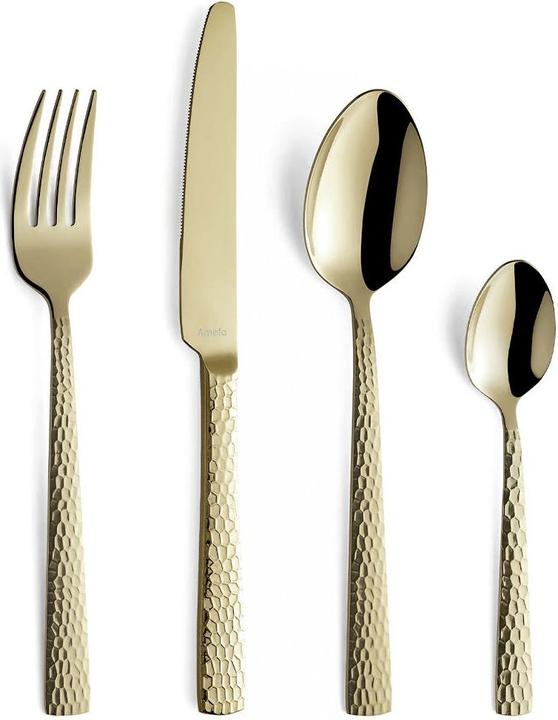Actual product image Amefa Cutlery set 24 pieces hammered PVD champagne 3319 Felicity (24 Piece, Cutlery set)