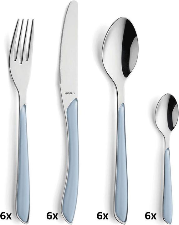 Actual product image Kuppels Cutlery set 24 pieces sky blue 2294 Prisma (24 Piece, Cutlery set)
