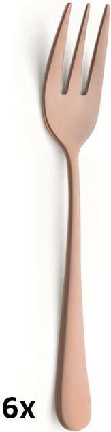 Actual product image Amefa Cake fork set 6 pieces PVD copper 1410 Austin (6 Piece, Pitchfork)