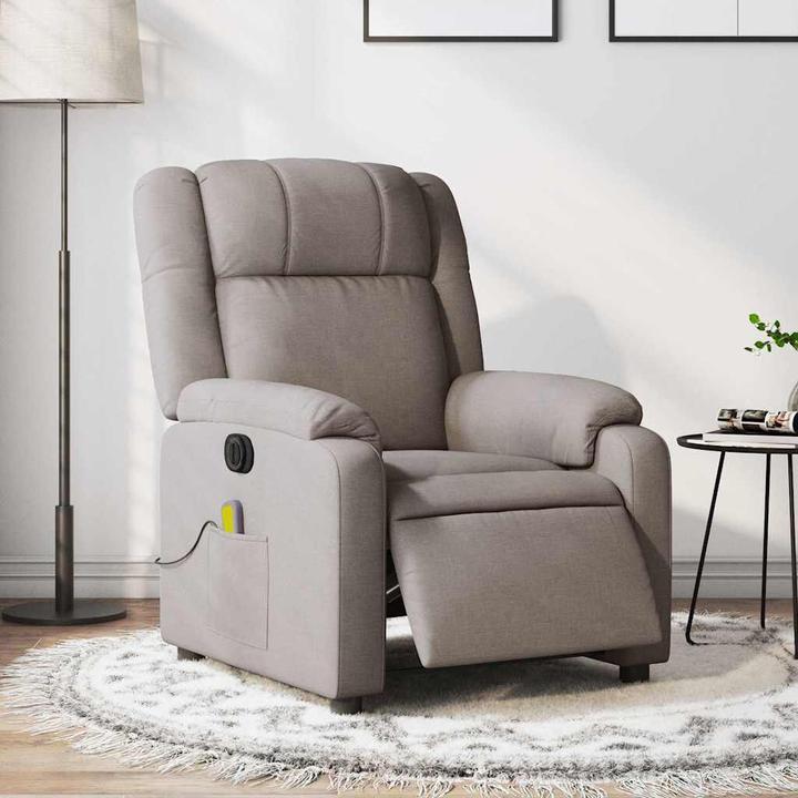Image du produit VidaXL Fauteuil de massage Fauteuil de télévision Fauteuil de relaxation Fauteuil électrique Taupe Tissu