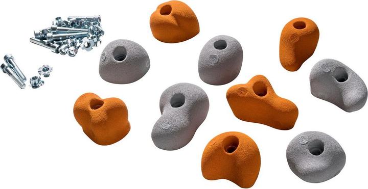 Immagine prodotto Kletterbude Soste per arrampicata per bambini set completo StarterKids germogli, made in Germany (Arancione-grigio)