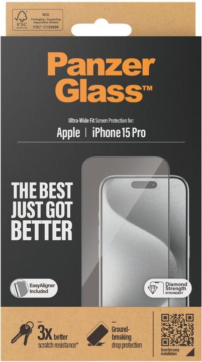 Image du produit PanzerGlass Ultra-Wide Fit (1 pièce(s), Apple iPhone 15 Pro)
