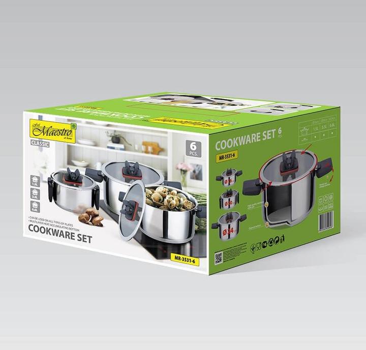 Produktbild Maestro Zestaw garnków 6 elem. MR-3531-6 (24 cm, Pfannenset + Topfset, Edelstahl)