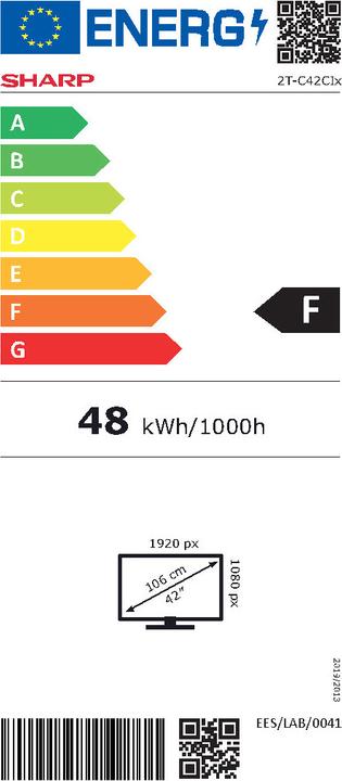 Energie-Label Sharp 42CI2EA (42", LED, Full HD)