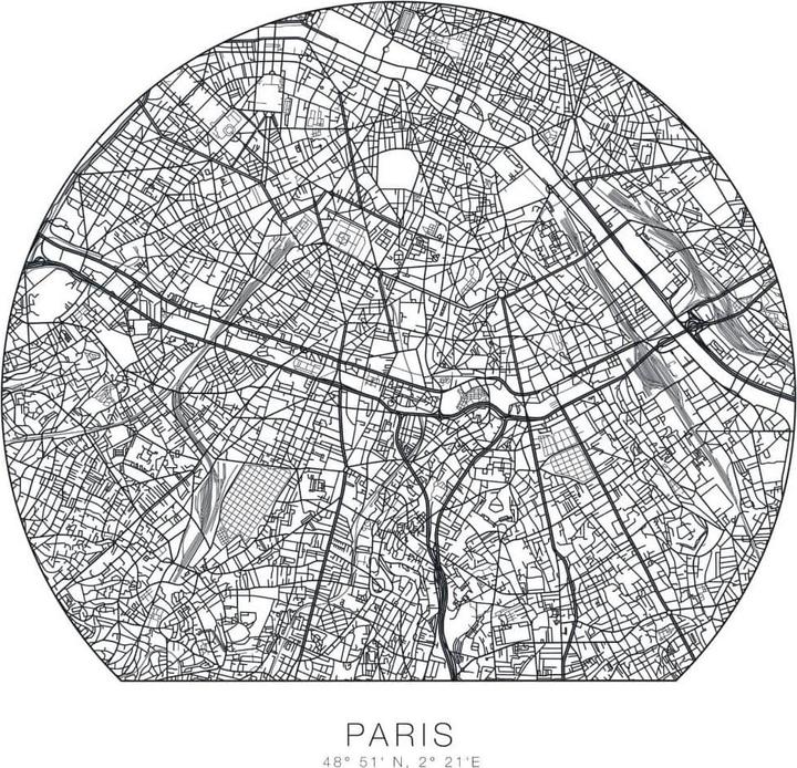 Actual product image Trenddeko City map Paris - round (Ø 90 cm)