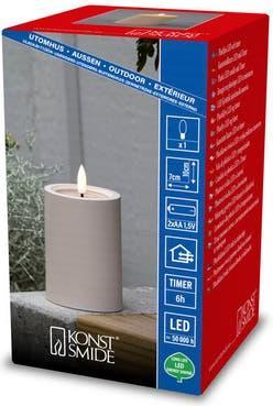 Produktbild LED Kunststoffkerze sand 1871-970 Aussen 1871-970 6h Timer D7 H10cm 2xAA (1 x)