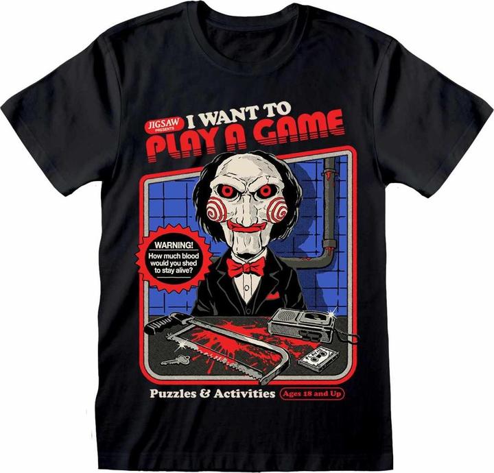 Actual product image Steven Rhodes Unisex Adult I Want To Play A Game Saw T-Shirt (XXL)