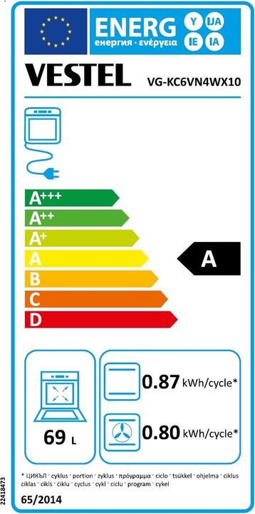 Energy Label Vestel VG-KC6VN4WX10