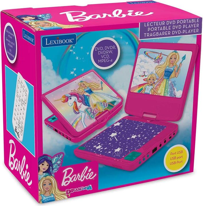 Actual product image Lexibook Barbie Portable DVD Player 7 rotative screen with USB port and earphones (DVDP6BB) (Portable DVD player)