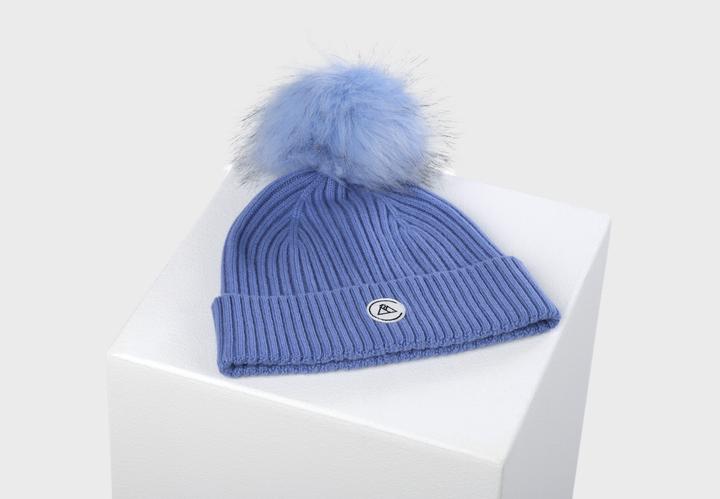 Produktbild Cash-Mere Kaschmir Rib Mütze mit Bommel (One Size)