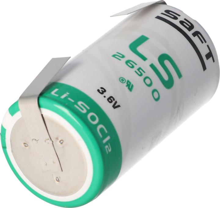 Actual product image Saft Battery LS26500, C-Size with solder tag U-shape (1 pcs., C, 150 mAh)