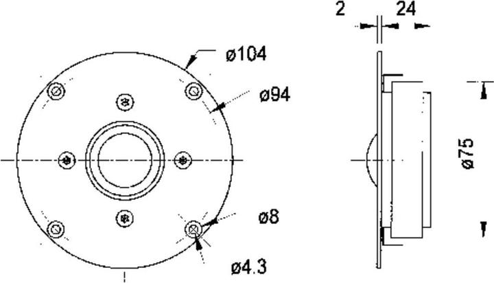 Immagine prodotto Visaton Cupola in tessuto G 25 FFL, 8 Ohm