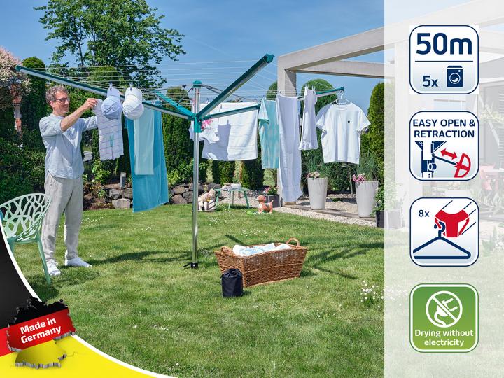 Immagine prodotto Leifheit Ombrello da bucato Linomatic 500 Deluxe Cover (50 m)