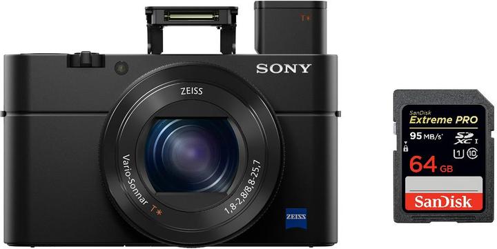 Sony DSC RX100 IV avec carte SD de 64 Go pour vidéo 4K