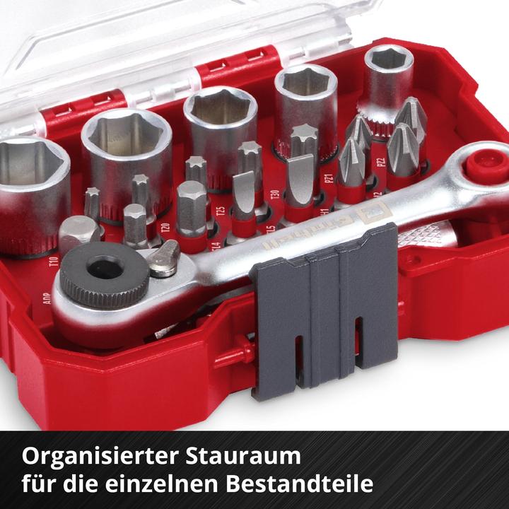 Immagine prodotto Einhell Set di inserti per chiavi a bussola 1/4" (6,3 mm) 21 pezzi 118683 (10 mm, 6 mm, 12 mm, 8 mm, 13 mm)