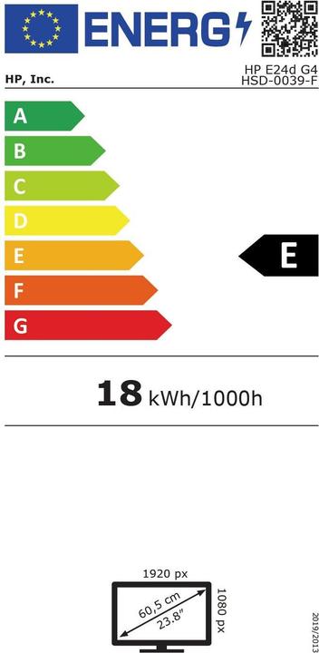 Label énergétique HP E24d G4 (1920 x 1080 pixels, 23.80")