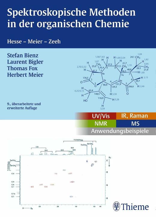 Actual product image Spektroskopische Methoden in der organischen Chemie (German, Herbert Meier, Manfred Hesse, Bernd Zeeh, 2016)