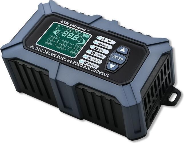 Produktbild Qoltec Inteligentna mikroprocesorowa ładowarka z testerem baterii i funkcją naprawy 12V | 6A | LCD | (12V, 6 A)