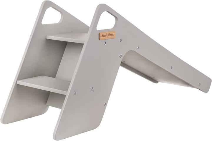 Actual product image KiddyMoon Children's Wooden Slide Large Grey
