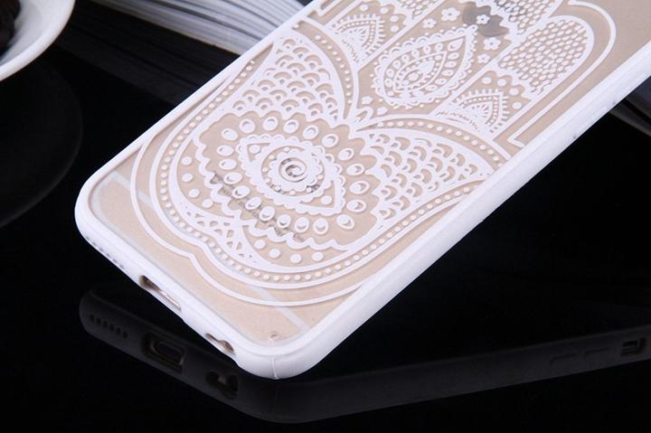 Actual product image König Design Apple iPhone 8 Mobile Case Mandala Case Cover Motif Hand Fatima White New (Apple iPhone 8)
