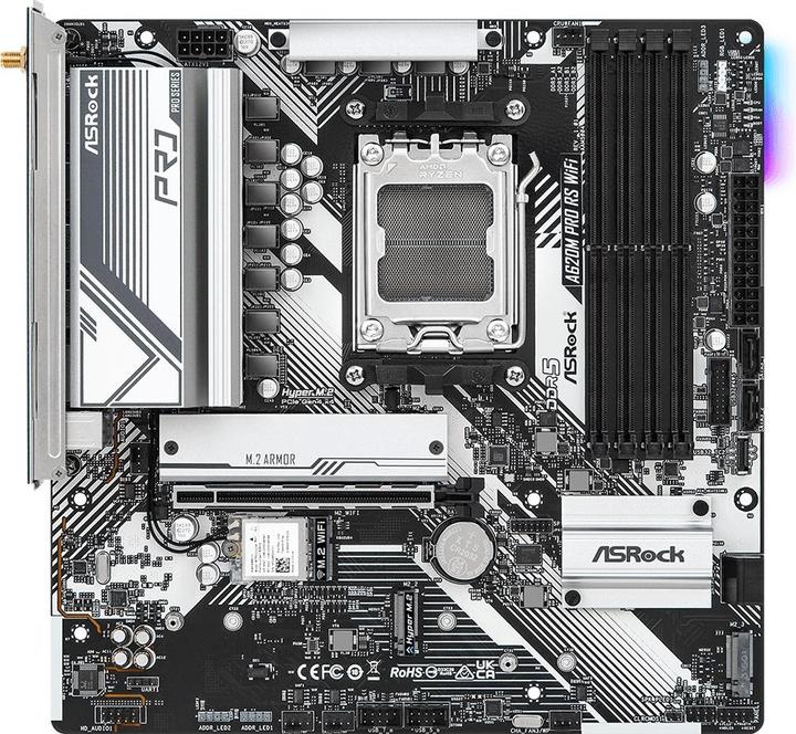 Produktbild AsRock A620M Pro RS WiFi (AM5, AMD A620, mATX)