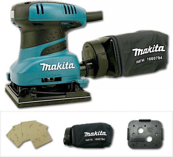 Actual product image Makita BO4556K Vibratory sander, 200 W, 114 x 140 mm, paper dust bag, 14000 min-1, Velcro fastener, 1 (Sander, 200 W)