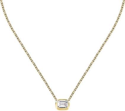Trussardi Elegant Gold-Plated Necklace With Zircon T-Design Tjaxa20