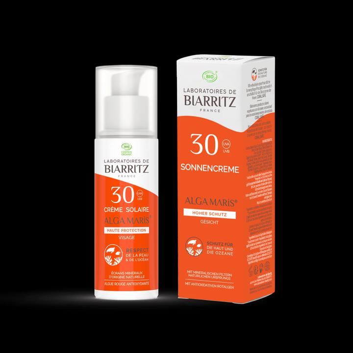 Image du produit Laboratoires de Biarritz Alga Maris Crème solaire bio (Crème solaire visage, SPF 30, 50 ml, 81 g)