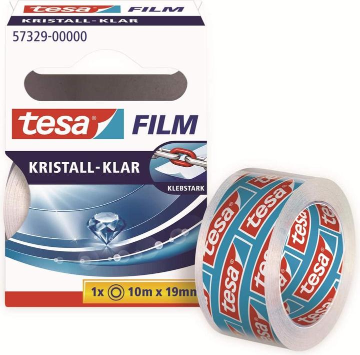 Produktbild tesa 1x tesafilm KRISTALL-KLAR, hochtransparent, alterungsbeständig, mit starker Haftung (19 mm)
