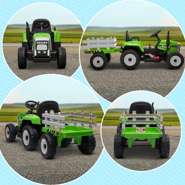 Image du produit Swisshandel24 Tracteur électrique, remorque, télécommande, tracteur autoporté, fonction MP3