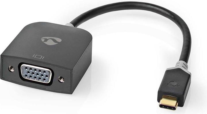 Produktbild Nedis USB-Adapter USB 3.2 Gen 1 USB-CT Stecker VGA Buchse 0.20 m rund Vergoldet PVC Anthrazit Verpac (USB Typ-C, 20 cm)