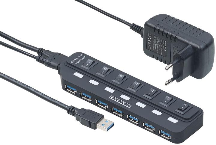 Produktbild Xystec Aktiver USB-3.0-Hub (USB-A, 7 Ports)