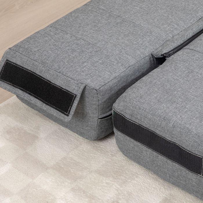 Actual product image Swisshandel24 Folding armchair with bed function, guest bed, foldable, up to 250 kg, 138x80x50 cm, grey (2 person sofa)