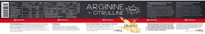 Nutritional values and ingredients PowerFood One Arginine + Citrulline (1 Piece, Powder, 300 g)