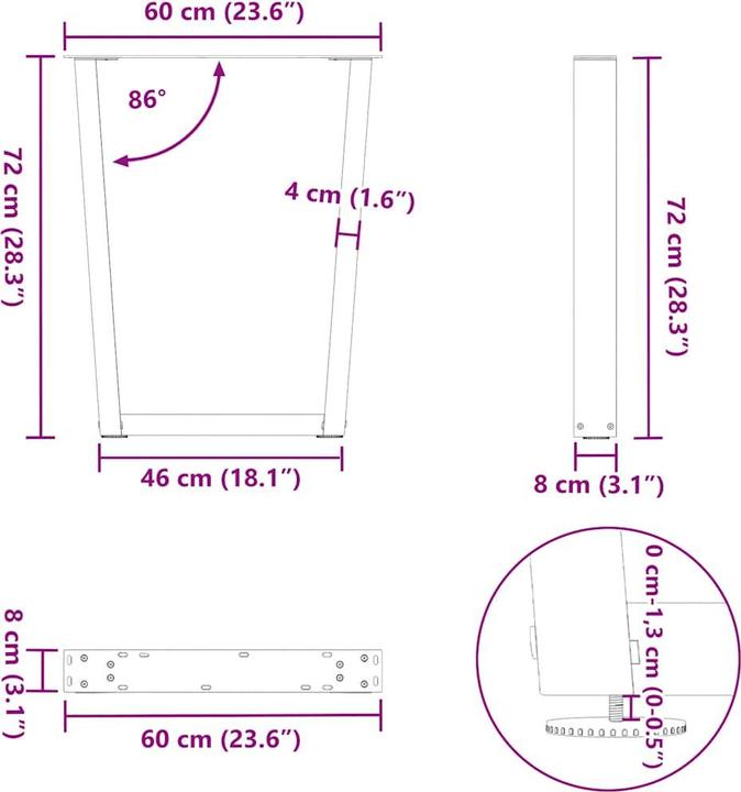 Actual product image VidaXL Madlene (50 x 31 x 60 cm)
