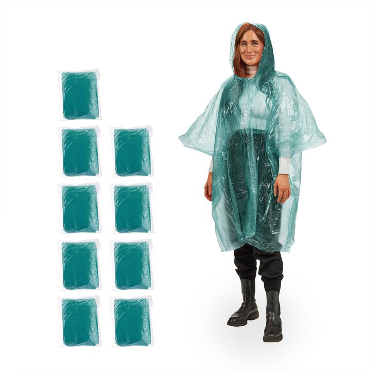 Immagine prodotto Relaxdays Set da 10 poncho antipioggia (10)