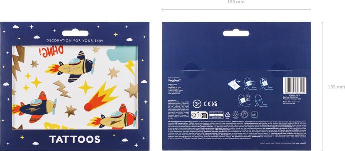 Produktbild Partydeco Tattoo Set Flugzeug