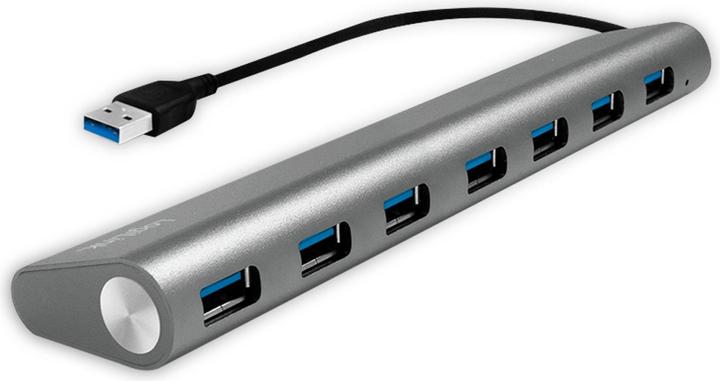 Immagine prodotto LogiLink UA0308 - Hub USB 3.0 a 7 porte con lettore di schede, involucro in alluminio, pilkas (USB-A, 7 Porti)
