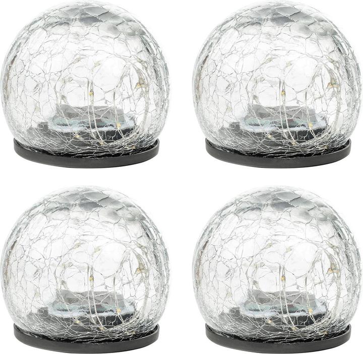 Actual product image HI Solar-Kugelleuchten Crackle Glas mit Erdspiess, 8er-Set