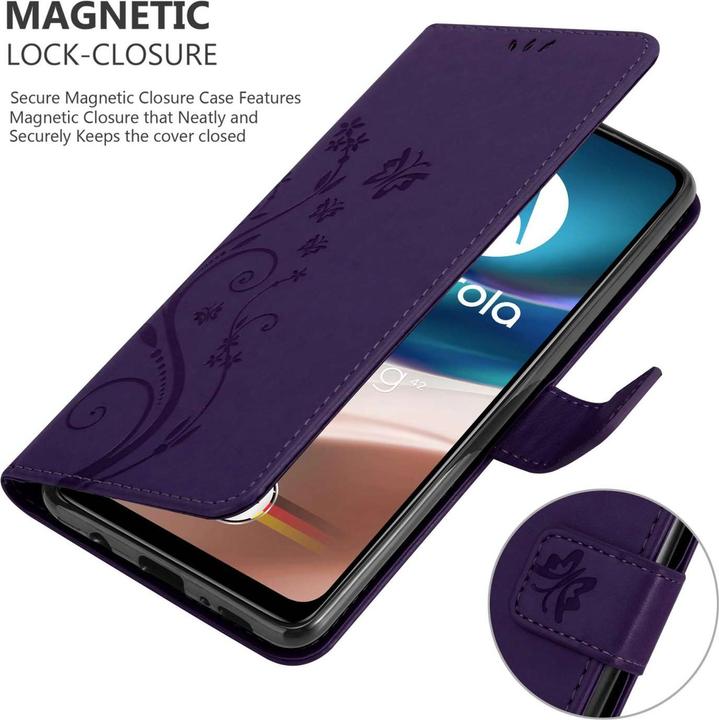 Produktbild Cadorabo Hülle für Motorola MOTO G42 mit Blumen Muster (Motorola Moto G42)