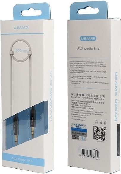 Produktbild Usams Adapter audio jack 3,5m 3,5m 1m czarnyblack YP101 YP01 (1 m)