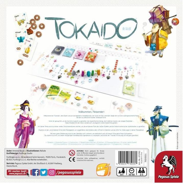Immagine prodotto Pegasus 57170G - Tokaido - Gioco da tavolo, per 2-5 giocatori dai 10 anni in su (edizione DE) (Tedesco)