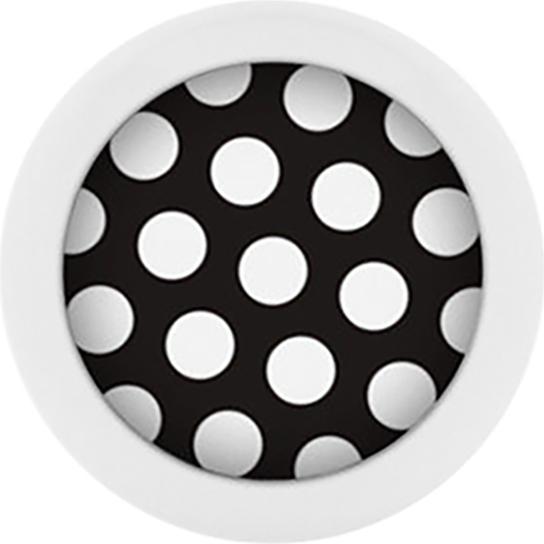Actual product image Star Piercing Micro ball Pure White with polka dots black/white (without brass, Surgical steel 316L)