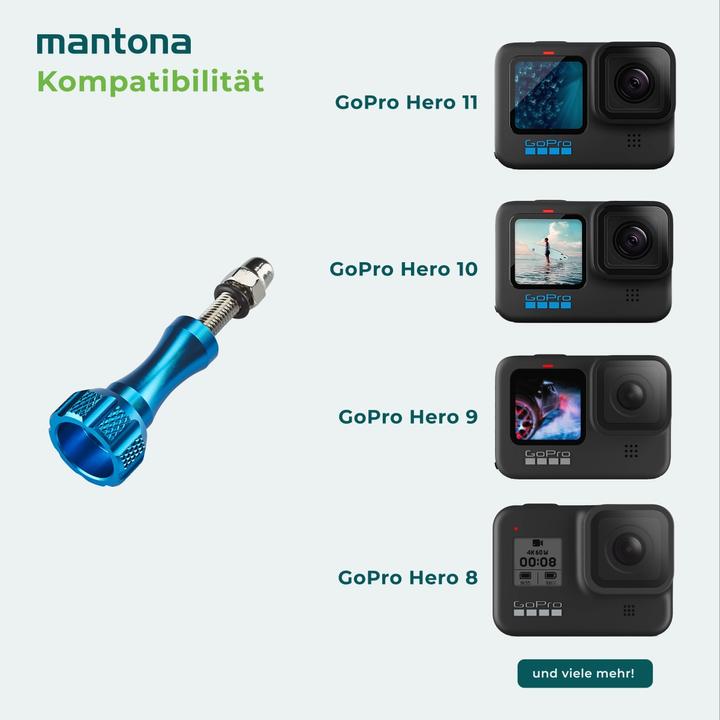 Immagine prodotto mantona Set di viti GoPro + chiave alluminio blu (GoPro HERO8 Black)