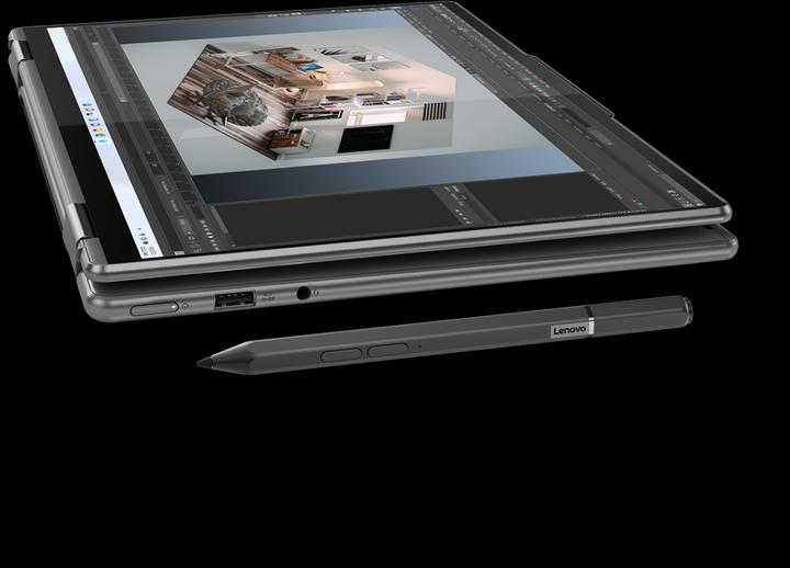 Actual product image Lenovo Yoga 7 82QF0046GE - 14-inch 2.8K OLED Touch, Ryzen 5 6600U, 16GB RAM, 512GB SSD, Digit (14", AMD Ryzen 5 6600U, 16 GB, 512 GB, DE)