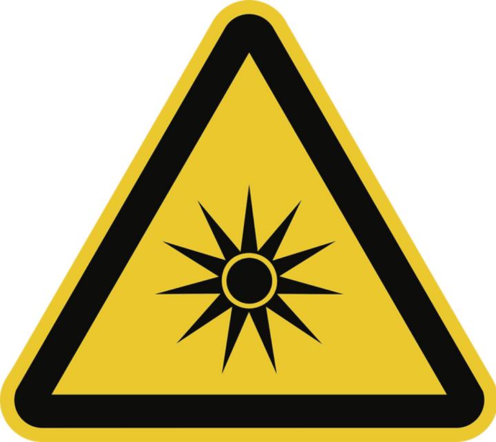 Actual product image Moravia Warning sign against optical radiation Foil, 200 mm