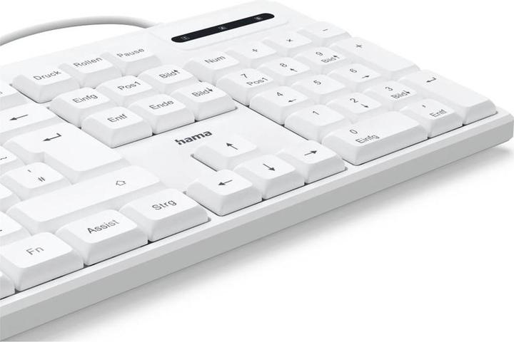 Actual product image Hama USB keyboard CK-200 wired 8 media keys White QWERTZ DE (00173053) (DE, Cable)